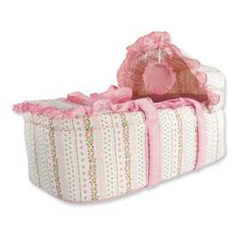 New Baby Pink Vintage Flower Moses Basket Perfect Gift  