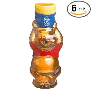 Disney Honey, Winnie the Pooh, 12 Ounce Pooh Bear Bottles (Pack of 6 