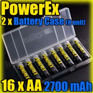 Maha PowerEx 16 AA 2700 mAh Rechargeable Battery & Case  