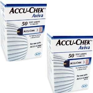 Accu chek Aviva Test Strips 100s 2 Boxes of 50s Total 100 , Exp 1 