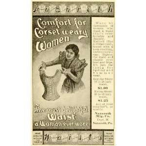  1898 Ad Nazareth Waists Womens Comfortable Corsets 