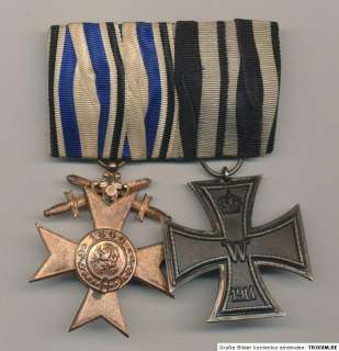 ORIGINAL german 2 medal bar Iron Cross EK2 and Military Cross Merenti 