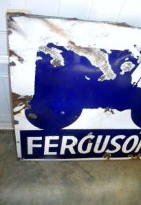 Old Ferguson Tractor Ford Graphic Farm Feed Seed Porcelain Dealer Sign 