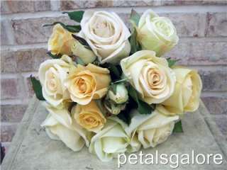 Yellow Rose Hand Tied Maid / Bridal Bouquet   Realistic  