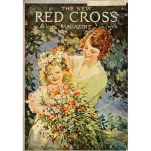 1919 Red Cross June Cover Willy Pogany Art Girl Flower Wreath Hair 
