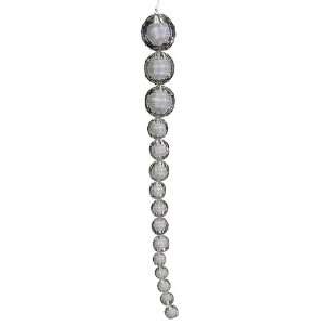  6 Acrylic Bead Icicle Ornament White Clear (Pack of 24 