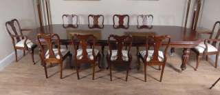14 Foot Victorian Dining Table & 10 Queen Anne Chairs D  