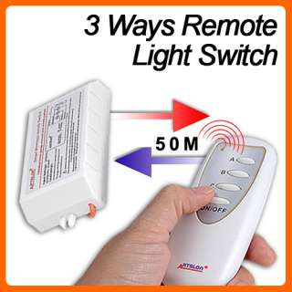 WIRELESS REMOTE CONTROL 3 WAY CHANNEL LIGHT LAMP SWITCH  