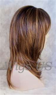 Wigs 3 tone Brown Gold Auburn Face Framing Long Wig  