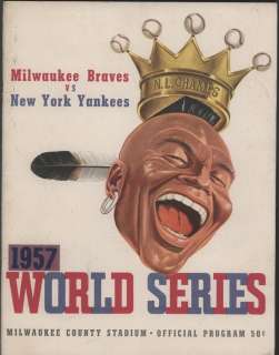 1957 Braves vs Yankees WORLD SERIES Program   Braves Version  