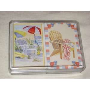  Double Deck Playing Cards   Large Print   Beach Scene 