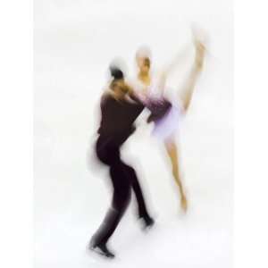 Blurred Action of Pairs Figure Skaters, Torino, Italy Photographic 