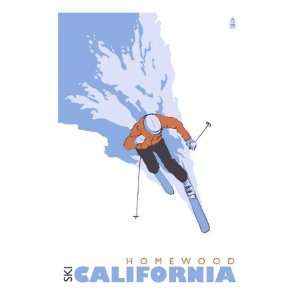  Homewood, California, Stylized Skier Premium Giclee Poster 