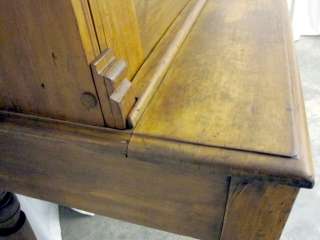 Antique Maple Plantation or Drop Front Desk w Spoon Carvings & Dove 