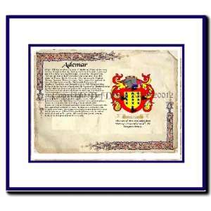  Ademar Coat of Arms/ Family History Wood Framed