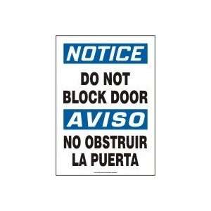   Block Door (Bilingual) 14 x 10 Adhesive Vinyl Sign