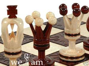 LARGE KING WOODEN CHESS WOOD ORNAMENTS FINE COPPER WIRE  