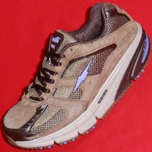   iSHAPE 9997 Brown/Purple Leather Walking Athletic Shoes sz 8/39  