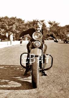   CLASSIC GIRL WOMAN ON MOTORCYCLE WOMEN LADY HARLEY INDIAN PHOTO 1