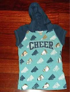 JUSTICE GIRLS SIZE 8 CHEER HOODIE TOP  