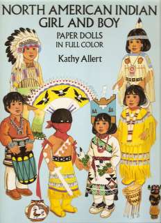 1992 PAPER DOLL BOOK Uncut N AMERICAN INDIAN GIRL & BOY  
