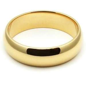   14k Yellow Gold 5mm Dome Wedding Band Medium Weight   Size 6 Jewelry