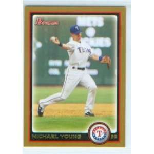 Michael Young 2010 Bowman Baseball Gold Parallel Card #76 Texas 