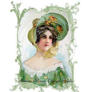 Shabby Victorian Lady Vintage Chic Decals AMDS vw 24  