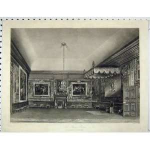  Antique Engraving View Throne Room Hampton Court