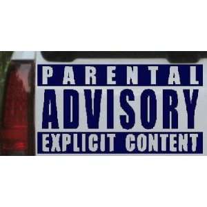 Navy 20in X 10.7in    Parental Advisory Funny Car Window Wall Laptop 