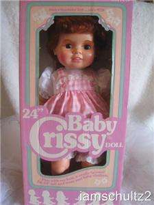 Vintage 1972 IDEAL Grow Hair BABY CRISSY BIG 24 Baby DOLL ~Mint In 