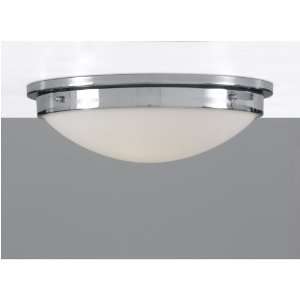   Flush Mount in Chrome with Whited Etched Glass glass