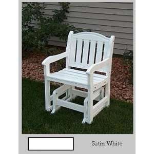   48 Satin White Garden Chair Glider   Satin White Patio, Lawn & Garden