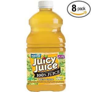 Juicy Juice White Grape Juice, 46 Ounce Pet Bottles (Pack of 8)