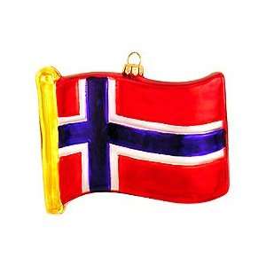  Norway Flag Glass Ornament