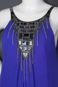   BEADED FRINGE NECKLACE DETAIL FORMAL PROM GOWN DRESS 10 $458  