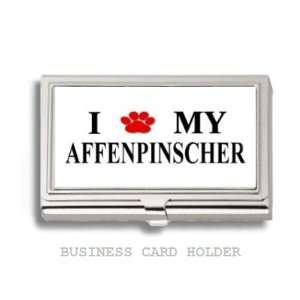  Affenpinscher Love My Dog Paw Business Card Holder Case 
