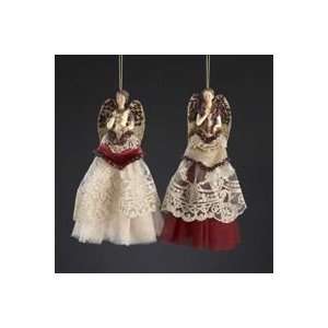  Club Pack of 12 Lacy Red and White Angel Christmas 