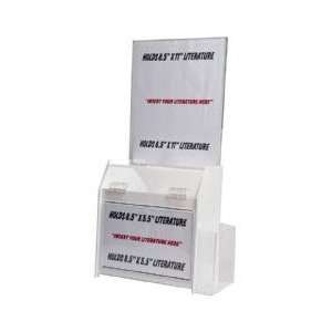  Ballot Box Deluxe Acrylic White with Ad Frame Header Front Ad Frame 