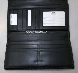   Gallery Signature Checkbook Purse Wallet Organizer Black Khaki 46490