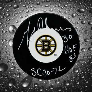  Gerry Cheevers Boston Bruins SC Years Autographed Puck 
