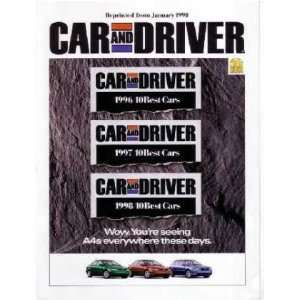    1998 AUDI A4 Car & Driver Magazine Reprint Brochure Automotive
