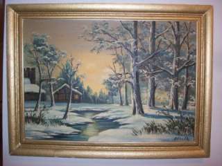 Original Oil Painting of Winter Landscape by BELLER  