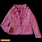 kids girl gap kids winter knit wool pink ruffle jacket