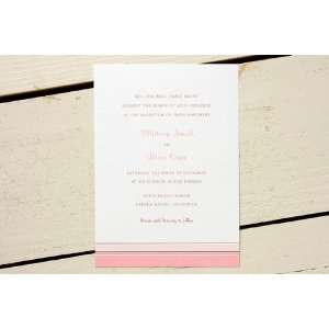  Pink Hampton Stripe Wedding Invitations by Blonde Health 