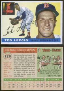 4900) 1955 Topps 128 Ted Lepcio Red Sox EM  