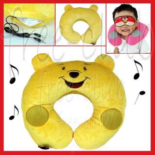 Disney Winnie the Pooh Music Player Speaker Travel Twist Neck Pillow 