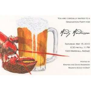 Beer and Seafood, Custom Personalized Adult Parties Invitation, by ID 