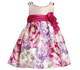   Jean Toddler Girls Easter Spring Wedding Shantung Floral Dress 4T New