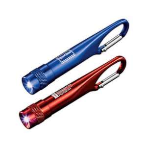   carabiner light, includes two button cell batteries.